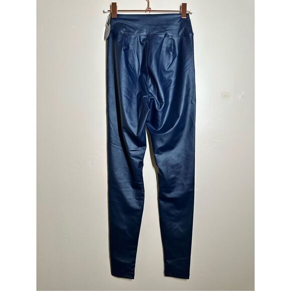 Aerie Offline Navy Blue Faux Leather Leggings Size XS or Medium New. - Picture 4 of 5